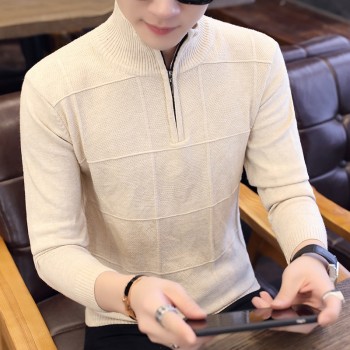 2018 Mens Sweaters Autumn Winter Warm Cashmere Wool Zipper Pullover Sweaters Man Casual Knitwear Plus Size M-XXXL