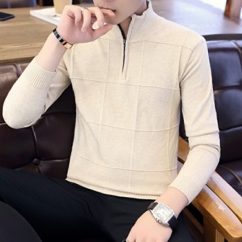2018 Mens Sweaters Autumn Winter Warm Cashmere Wool Zipper Pullover Sweaters Man Casual Knitwear Plus Size M-XXXL