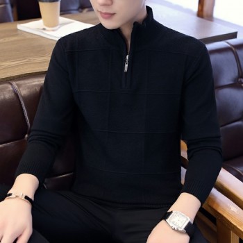 2018 Mens Sweaters Autumn Winter Warm Cashmere Wool Zipper Pullover Sweaters Man Casual Knitwear Plus Size M-XXXL