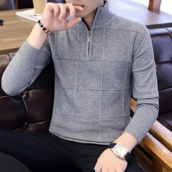 2018 Mens Sweaters Autumn Winter Warm Cashmere Wool Zipper Pullover Sweaters Man Casual Knitwear Plus Size M-XXXL
