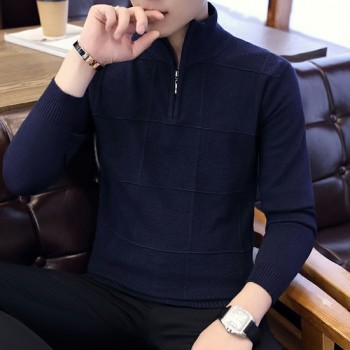 2018 Mens Sweaters Autumn Winter Warm Cashmere Wool Zipper Pullover Sweaters Man Casual Knitwear Plus Size M-XXXL
