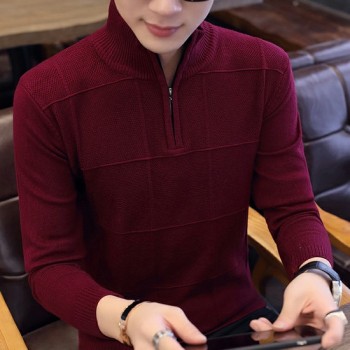 2018 Mens Sweaters Autumn Winter Warm Cashmere Wool Zipper Pullover Sweaters Man Casual Knitwear Plus Size M-XXXL