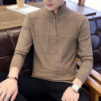 2018 Mens Sweaters Autumn Winter Warm Cashmere Wool Zipper Pullover Sweaters Man Casual Knitwear Plus Size M-XXXL