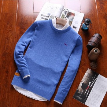 2018 New autumn winter men sweater cotton pullovers long sleeve O-neck embroidery mens sweaters M L XL 2XL 3XL white red black