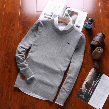 2018 New autumn winter men sweater cotton pullovers long sleeve O-neck embroidery mens sweaters M L XL 2XL 3XL white red black