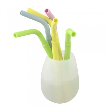 Silicone Straw Portable Reusable Washable Food Grade Silicone Drinking Bent Solid Straw With Box Length 11cm reuseable straw New
