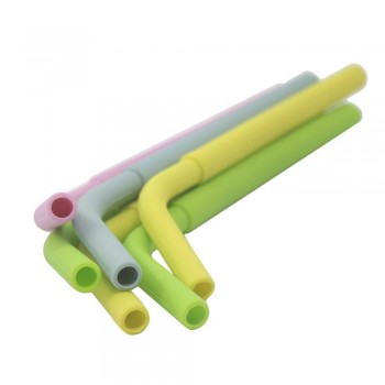 Silicone Straw Portable Reusable Washable Food Grade Silicone Drinking Bent Solid Straw With Box Length 11cm reuseable straw New