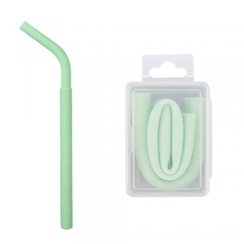 Silicone Straw Portable Reusable Washable Food Grade Silicone Drinking Bent Solid Straw With Box Length 11cm reuseable straw New