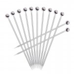 12pcs Stainless steel Cocktail Picks, Professional 4 inch Fruit Stick Toothpicks(Set of 12)