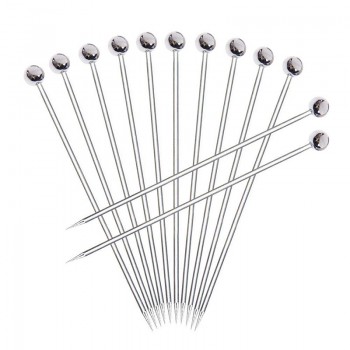 12pcs Stainless steel Cocktail Picks, Professional 4 inch Fruit Stick Toothpicks(Set of 12)
