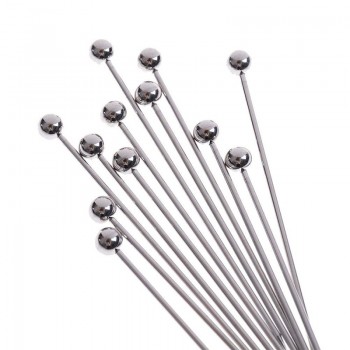 12pcs Stainless steel Cocktail Picks, Professional 4 inch Fruit Stick Toothpicks(Set of 12)