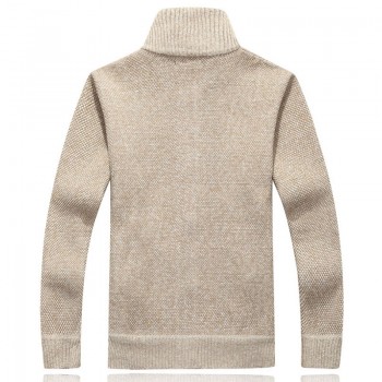 New 4XL 5XL Mens Fleece Sweate Autumn Winter Warm Cashmere Dress Slim Fat Wool Zipper Casual Sweater Men Knitted Coat AF1383