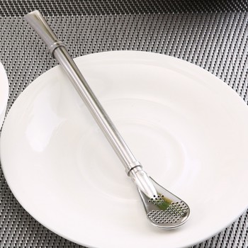 Stainless Steel Straws Metal Drinking Straws Filter Stirring Spoon Straws for Yerba Mate Tea Bombilla Gourd Drink Accessories