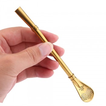Stainless Steel Straws Metal Drinking Straws Filter Stirring Spoon Straws for Yerba Mate Tea Bombilla Gourd Drink Accessories