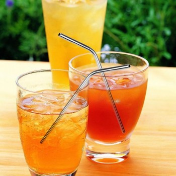4/6/8pcs Metal Straw Reusable Drinking Stainless Steel Straw with Cleaner Brush for Mugs Bar Accessories Metal Straws