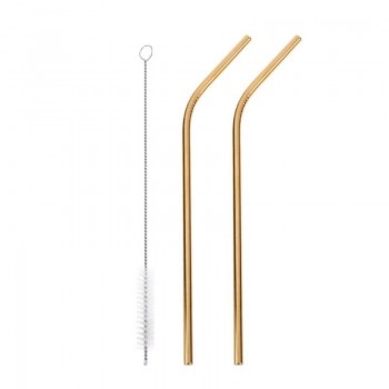 4/6/8pcs Metal Straw Reusable Drinking Stainless Steel Straw with Cleaner Brush for Mugs Bar Accessories Metal Straws
