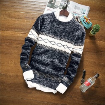 2018 winter pullover sweater brand knitting long sleeve O-neck Slim Korean fashion clothes men sweater