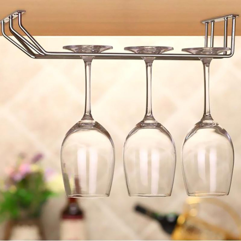 Champagne Stemware Rack Stainless Steel Chrome Plated Wine Glass Cup Holder Kitchen Wall Mount Wine Rack Bar Hanger With Screws