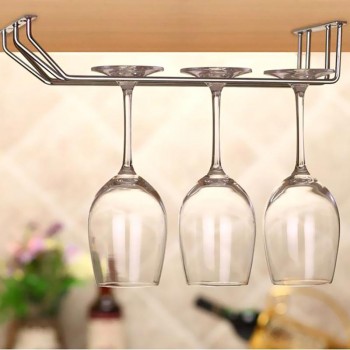 Champagne Stemware Rack Stainless Steel Chrome Plated Wine Glass Cup Holder Kitchen Wall Mount Wine Rack Bar Hanger With Screws