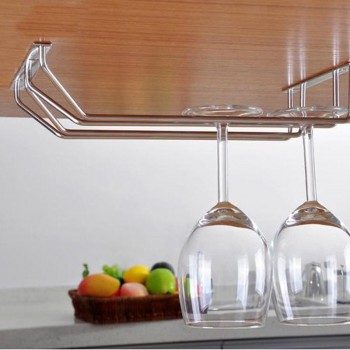Champagne Stemware Rack Stainless Steel Chrome Plated Wine Glass Cup Holder Kitchen Wall Mount Wine Rack Bar Hanger With Screws