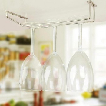 Champagne Stemware Rack Stainless Steel Chrome Plated Wine Glass Cup Holder Kitchen Wall Mount Wine Rack Bar Hanger With Screws