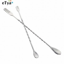 eTya 1pc 26/28/31/32cm Cocktail Pick Swizzle Sticks Stirrer Bar Spoon Mixing Fork Drink Muddlers  Bartender Kitchen Tools