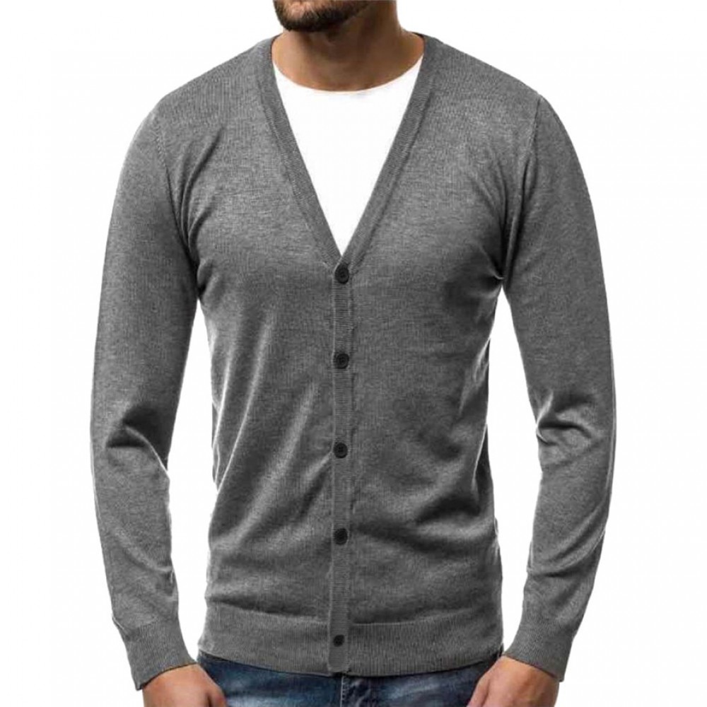 Solid comfy Knitted Sweater Mens Autumn Winter Warm Pullover Cardigan Button  Blouse Tops #1022 A#487