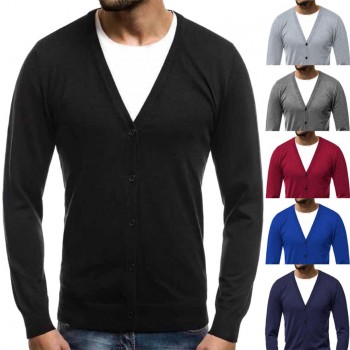 Solid comfy Knitted Sweater Mens Autumn Winter Warm Pullover Cardigan Button  Blouse Tops #1022 A#487