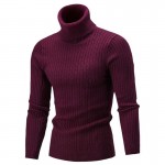 LAAMEI 2018 New Autumn Winter MenS Sweater Mens Turtleneck Solid Color Casual Sweater Mens Slim Fit Brand Knitted Pullovers