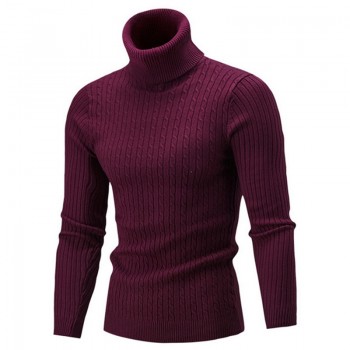 LAAMEI 2018 New Autumn Winter MenS Sweater Mens Turtleneck Solid Color Casual Sweater Mens Slim Fit Brand Knitted Pullovers