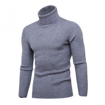 LAAMEI 2018 New Autumn Winter MenS Sweater Mens Turtleneck Solid Color Casual Sweater Mens Slim Fit Brand Knitted Pullovers