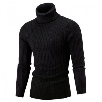 LAAMEI 2018 New Autumn Winter MenS Sweater Mens Turtleneck Solid Color Casual Sweater Mens Slim Fit Brand Knitted Pullovers