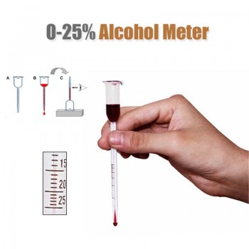 0 to 25 Degree Glass Wine Shaker Alcohol Meter Vinometer Cork for a bottle Concentration Measuring  Bar Kitchen Tools