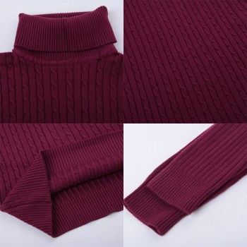 SHUJIN Spring Warm Turtleneck Sweater Men Fashion Solid Knitted Mens Sweaters 2018 Casual Male Double Collar Slim Fit Pullover