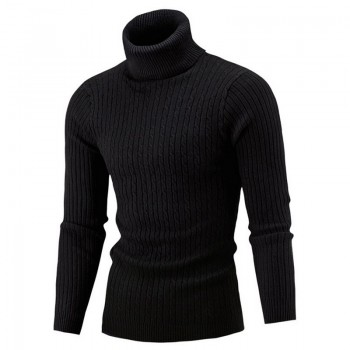 SHUJIN Spring Warm Turtleneck Sweater Men Fashion Solid Knitted Mens Sweaters 2018 Casual Male Double Collar Slim Fit Pullover