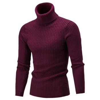 SHUJIN Spring Warm Turtleneck Sweater Men Fashion Solid Knitted Mens Sweaters 2018 Casual Male Double Collar Slim Fit Pullover