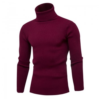 SHUJIN Spring Warm Turtleneck Sweater Men Fashion Solid Knitted Mens Sweaters 2018 Casual Male Double Collar Slim Fit Pullover