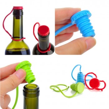 Anti-lost Silicone Hanging Button Wine Plug Bottle Cap Cover Kitchen Tools Beer Bottle Cap