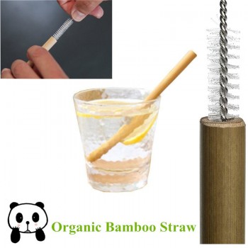 100Pcs/lot Bamboo Straw Natural Organic Reusable Bamboo Drinking Straws Cleaner 19.5cm 23cm Bamboe Straws set for Wholesale