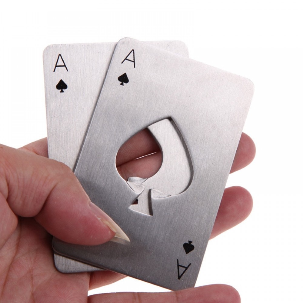 Creative Poker Bottle Can Opener Stainless Steel Credit Card Size Casino Bottle Opener Abrelatas Abrebotellas Kitchen Gadgets