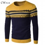2018 Mens Knitted Sweater Patterns Striped Thin Pullover Sweaters Winter Casual Round Neck Wool Sweater Men M-3XL