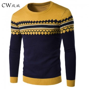 2018 Mens Knitted Sweater Patterns Striped Thin Pullover Sweaters Winter Casual Round Neck Wool Sweater Men M-3XL