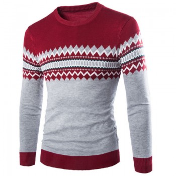 2018 Mens Knitted Sweater Patterns Striped Thin Pullover Sweaters Winter Casual Round Neck Wool Sweater Men M-3XL