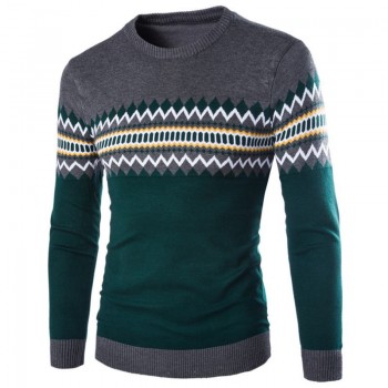 2018 Mens Knitted Sweater Patterns Striped Thin Pullover Sweaters Winter Casual Round Neck Wool Sweater Men M-3XL