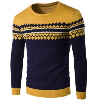 2018 Mens Knitted Sweater Patterns Striped Thin Pullover Sweaters Winter Casual Round Neck Wool Sweater Men M-3XL