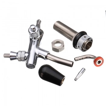 G5/8 4 Inch Stainless Steel Adjustable Draft Beer Faucet Shank With Chrome Plating For Kegerator Tap Homebrew