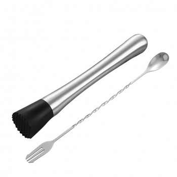 UARTER 2PC High quality Stainless Steel Metal Masher Stir Bar Bartenders Tools Masher Wine Accessories Cocktail Shaker Sets