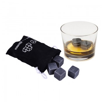 6pcs/pack Reusable Natural Whiskey Stones Sipping Ice Cube Granite Pouch Whisky Rock Cooler Bulk Cooler Set Wedding Gift