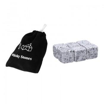 6pcs/pack Reusable Natural Whiskey Stones Sipping Ice Cube Granite Pouch Whisky Rock Cooler Bulk Cooler Set Wedding Gift