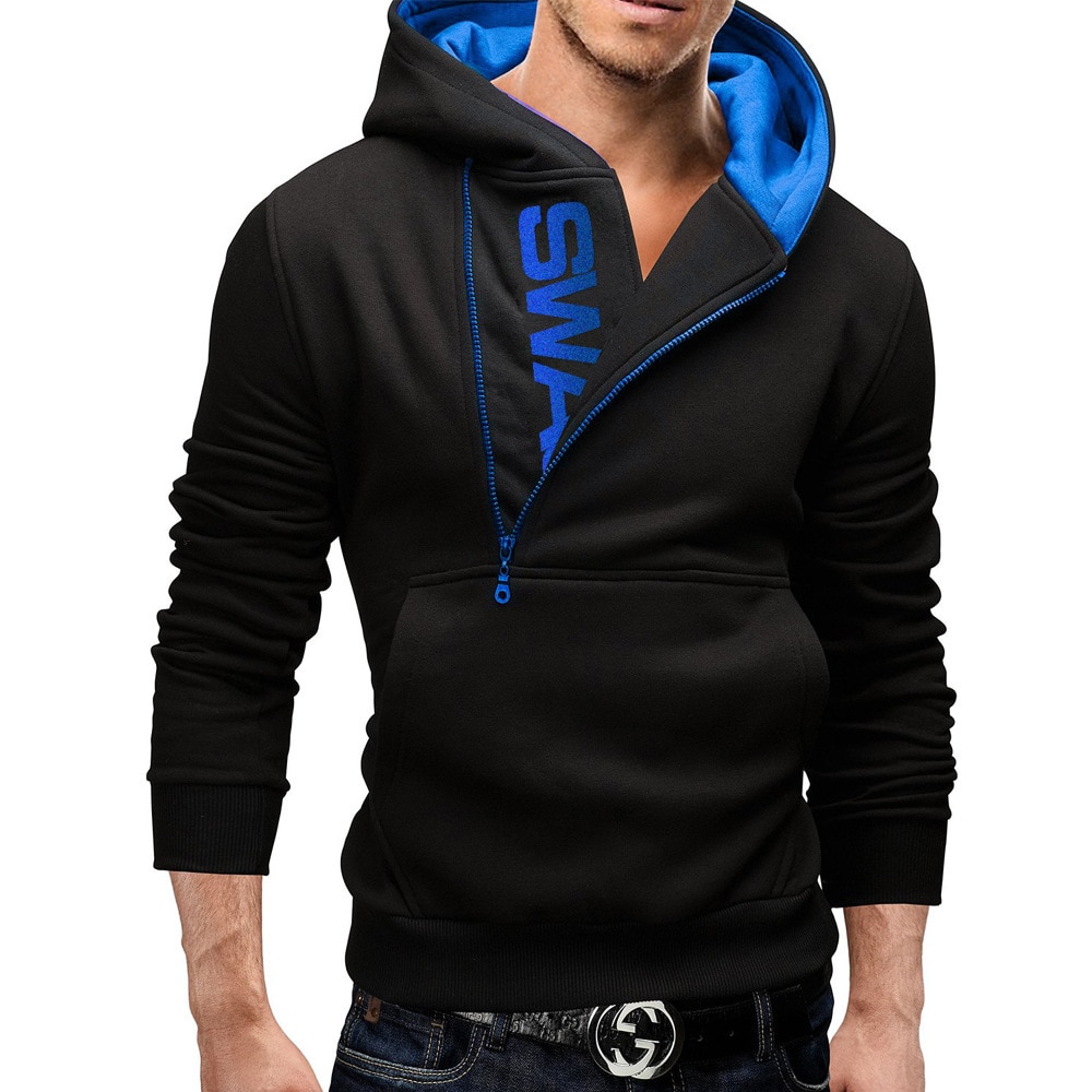 2018 New Arrivals Autumn Fashion men Casual Slim letter printing head side zipper 6 color Cashmere sweater male Outerwear tops